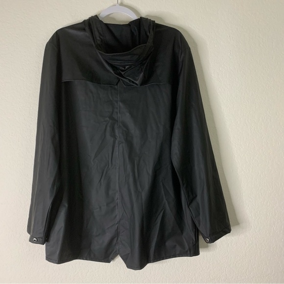 Rains Black Hooded Jacket - Picture 10 of 12